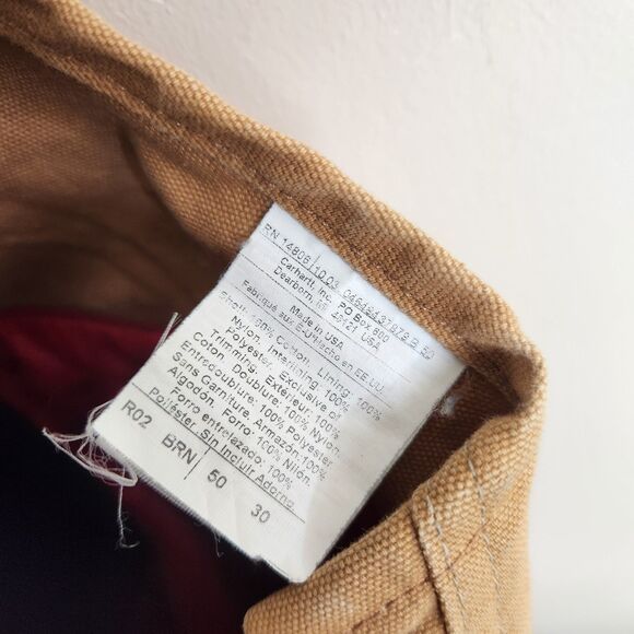 Carhartt Mens Vintage 2003 Quilted Lined Zip Leg Coveralls Work Bib 50x30 - Picture 6 of 12